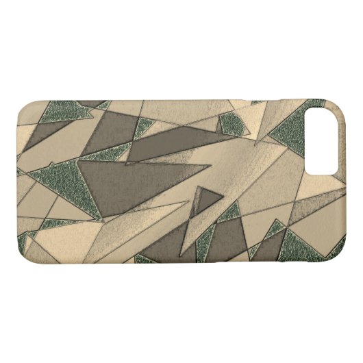 Beige dreieckige Ausschnitt auf dunkelgrünem Hinte Case-Mate iPhone Hülle (Rückseite (Horizontal))