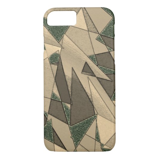 Beige dreieckige Ausschnitt auf dunkelgrünem Hinte Case-Mate iPhone Hülle (Rückseite)