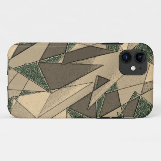 Beige dreieckige Ausschnitt auf dunkelgrünem Hinte Case-Mate iPhone Hülle (Rückseite (Horizontal))