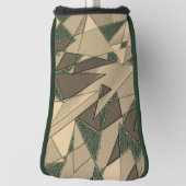 Beige dreieckige Ausschnitt auf dunkelgrünem Hinte Golf Headcover (Rotieren 90)