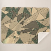 Beige dreieckige Ausschnitt auf dunkelgrünem Hinte Sherpadecke (Vorderseite (Horizontal))