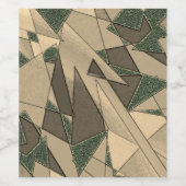 Beige dreieckige Ausschnitt auf dunkelgrünem Hinte Weinetikett (Einzelnes Label)