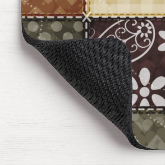 Beige, Dunkelbraun und Olivgrün aussehen Mousepad (Ecke)