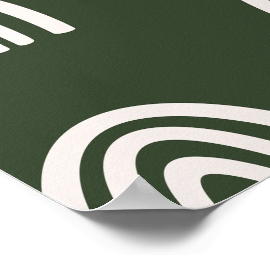 Beige/dunkle Sage Boho Rainbows Kinderzimmer-Dekor Poster (Ecke)