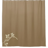Beige Duschvorhang mit Blumen (Vorderseite)
