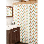 Beige Duschvorhang mit Blumen