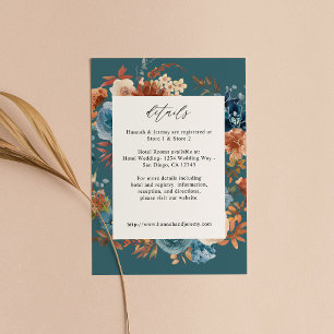 Beige & Dusty Blue Floral Enclosure Card - LG Aqua Begleitkarte