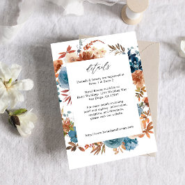Beige & dusty Blue Floral Enclosure Card - LG Whit Begleitkarte