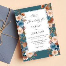 Beige & Dusty Blue Floral Wedding S2 - Aquamarin