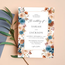 Beige & Dusty Blue Floral Wedding S2 - w Beige LN