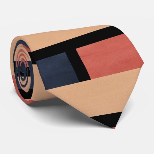 Beige Dusty Peach Blue Modern Krawatte (Gerollt)