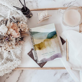 Beige Earth Tone Abstrakt Watercolor Personalisier Notizblock