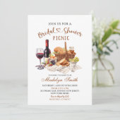 Beige Earth Tone Bridal Shower Picnic Party Einladung (Stehend Vorderseite)