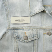 Beige Eggshell Hintergrund & metallische Silber-Gr Namensschild (Beispiel)
