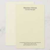 Beige Einfach Schlicht Professionell Modern Minima Briefpapier (Vorne/Hinten)