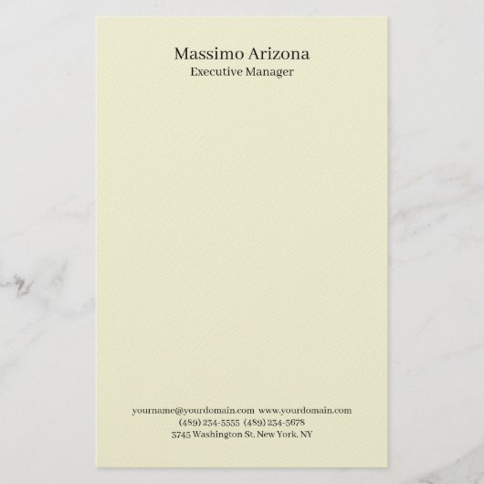 Beige Einfach Schlicht Professionell Modern Minima Briefpapier (Vorderseite)