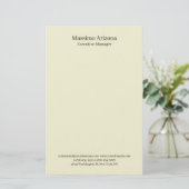 Beige Einfach Schlicht Professionell Modern Minima Briefpapier (Stehend Vorderseite)