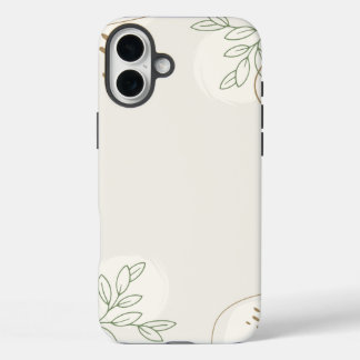 Beige Einfache Florale Wasserfarbe Minimalistische iPhone 16 Plus Hülle