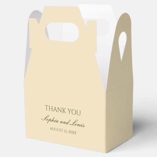 Beige einfache Hochzeit personalisiert Gefallen Bo Geschenkschachtel (Geöffnet)