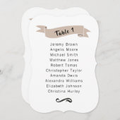 Beige einfache Hochzeitssitzkarte. Einladung (Vorne/Hinten)