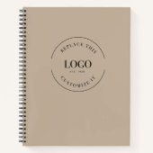 Beige Einfache Logo-Website Corporate Notizblock (Vorderseite)