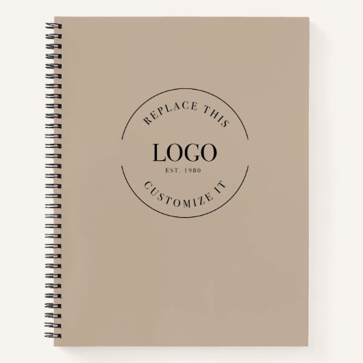 Beige Einfache Logo-Website Corporate Notizblock (Vorderseite)