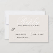 Beige Einfache moderne Elegant Minimal Monogram UA RSVP Karte (Vorderseite)