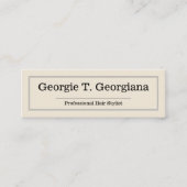 Beige, einfache, saubere, berufliche mini visitenkarte (Vorderseite)