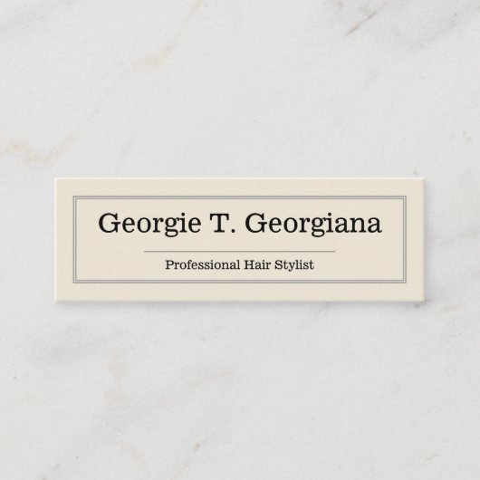 Beige, einfache, saubere, berufliche mini visitenkarte (Vorderseite)