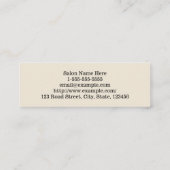 Beige, einfache, saubere, berufliche mini visitenkarte (Rückseite)