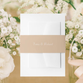 Beige Einfache, stilisierte NamensWedding Einladungsbanderole