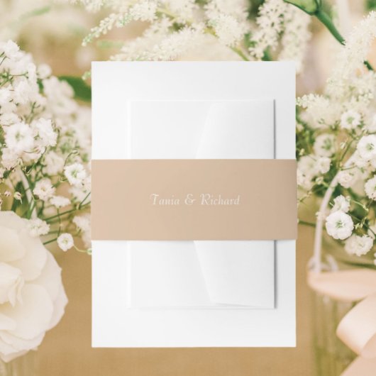Beige Einfache, stilisierte NamensWedding Einladungsbanderole