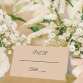 Beige Einfache, stilisierte Script-Hochzeit Platzkarte