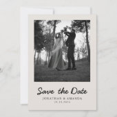 Beige Einfaches Minimalistisches Foto Hochzeit Save The Date (Vorderseite)