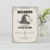 Beige Einladung zum Vintagen Halloween-Party (Stehend Vorderseite)