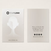 Beige einzigartige Portrait-Logo Ohrring-Display (Vorne & Hinten)