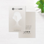 Beige einzigartige Portrait-Logo Ohrring-Display (Schreibtisch)