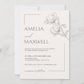 Beige Elegance Lace Wedding Einladung (Vorderseite)