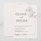 Beige Elegance Minimalistische Hochzeitseinladung Einladung (Vorne/Hinten)