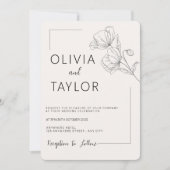 Beige Elegance Minimalistische Hochzeitseinladung Einladung (Vorderseite)