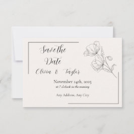 Beige Elegance Save the Date RSVP Karte