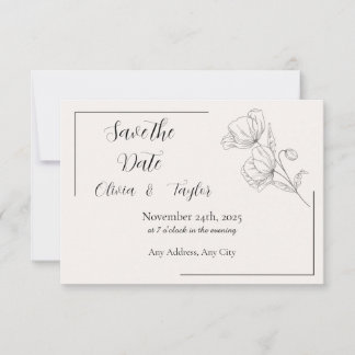 Beige Elegance Save the Date RSVP Karte
