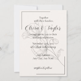Beige Elegance Wedding Invitations v2 Einladung
