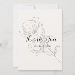 Beige Elegance Wedding Thank You Cards Dankeskarte