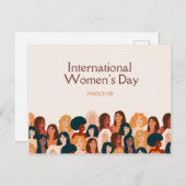 Beige Elegant Internationaler Frauentag 2025 Postkarte (Vorne/Hinten)