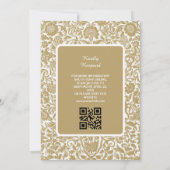 Beige Elegant Islamic Wedding Nikah mit QR-Code Einladung (Rückseite)