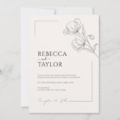 Beige Elegant Minimal Wedding Einladung (Vorderseite)