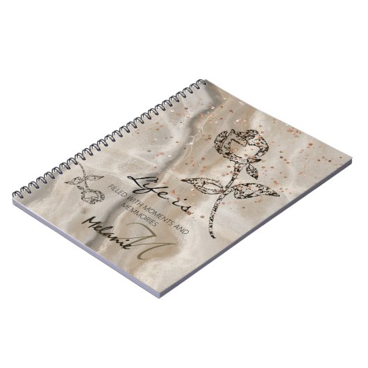 Beige Elegant Notizblock (Linke Seite)