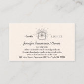 Beige Elegant Soy Handmade Candle Visitenkarte (Rückseite)