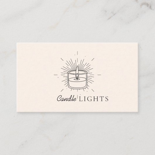 Beige Elegant Soy Handmade Candle Visitenkarte (Vorderseite)